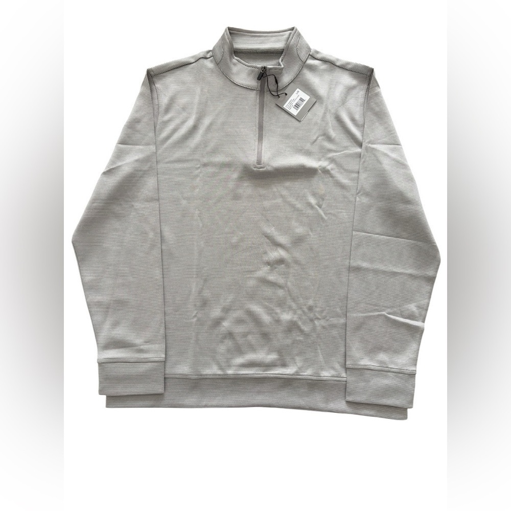 Hickey Freeman Light Gray Zip-Up Sweater